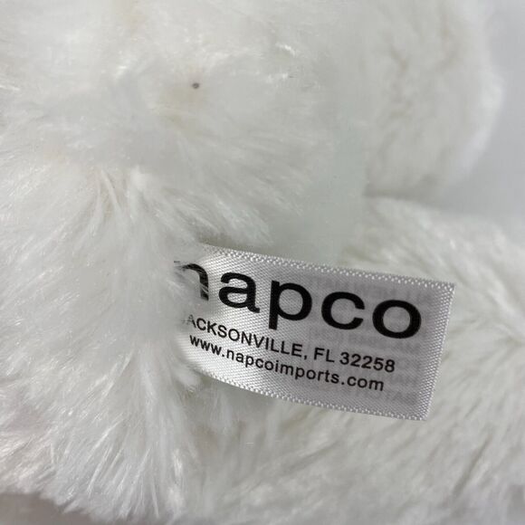 Napco Teddy Bear Plush Stuffed Animal Toy Bow White 11" - Picture 6 of 9
